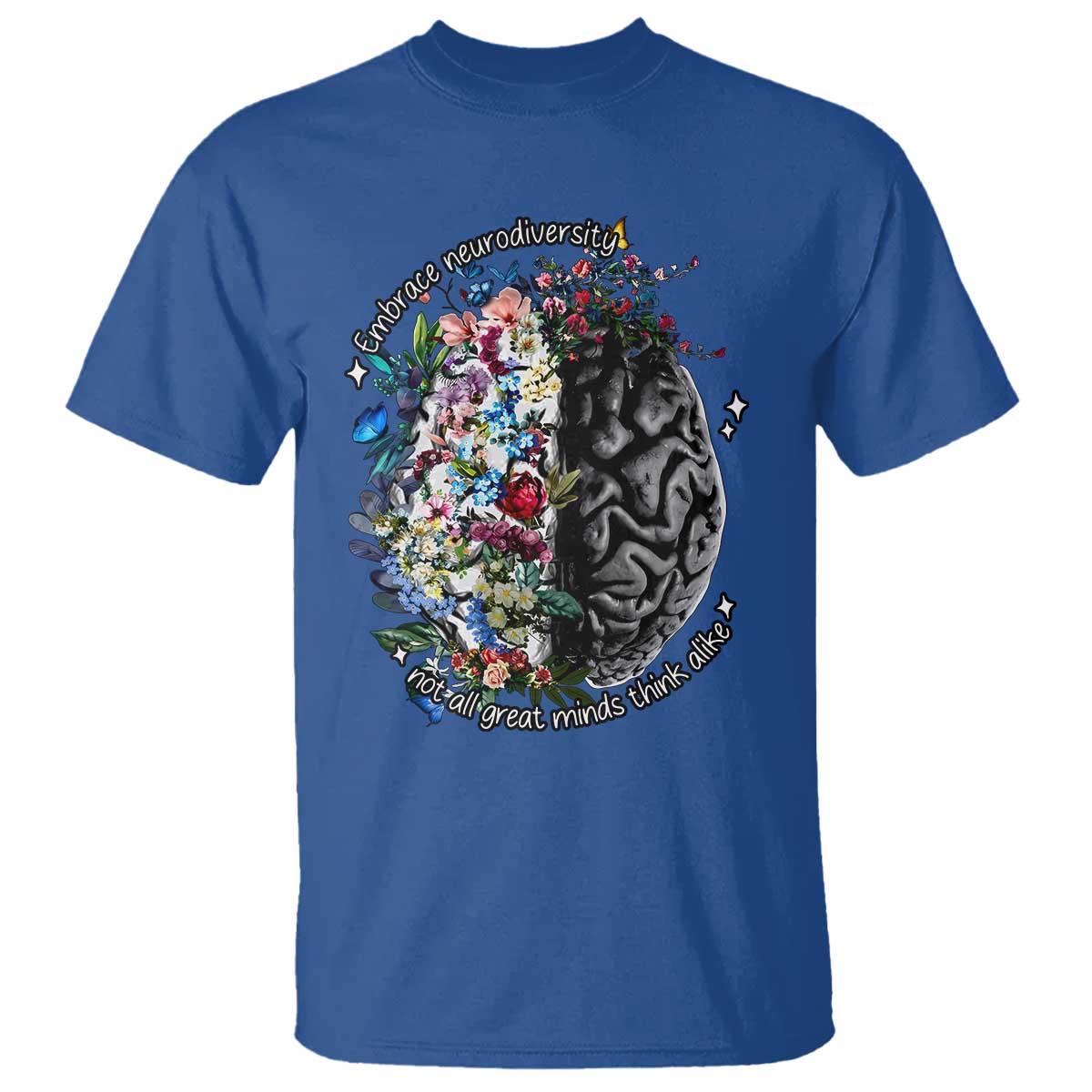 Autism Acceptance T Shirt Neurodiversity All Great Minds Don't Mind Alike