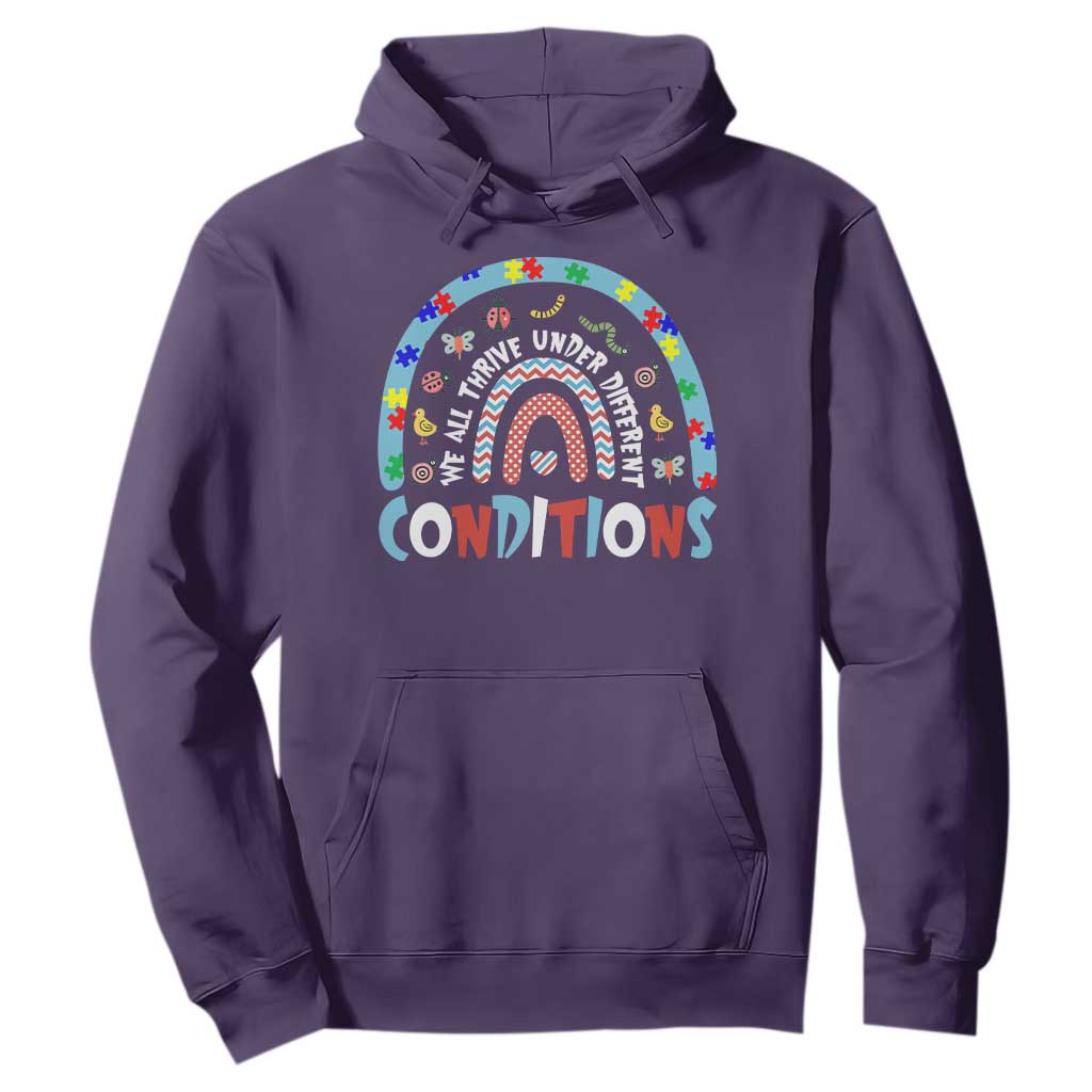 Autism Support Hoodie Sped Education Teacher Rainbow Reading