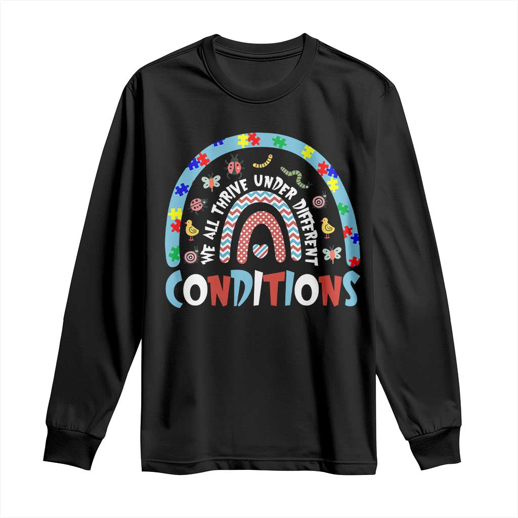 Autism Support Long Sleeve Shirt Sped Education Teacher Rainbow Reading