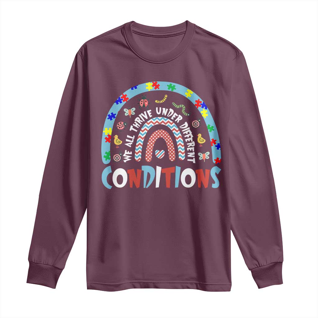 Autism Support Long Sleeve Shirt Sped Education Teacher Rainbow Reading