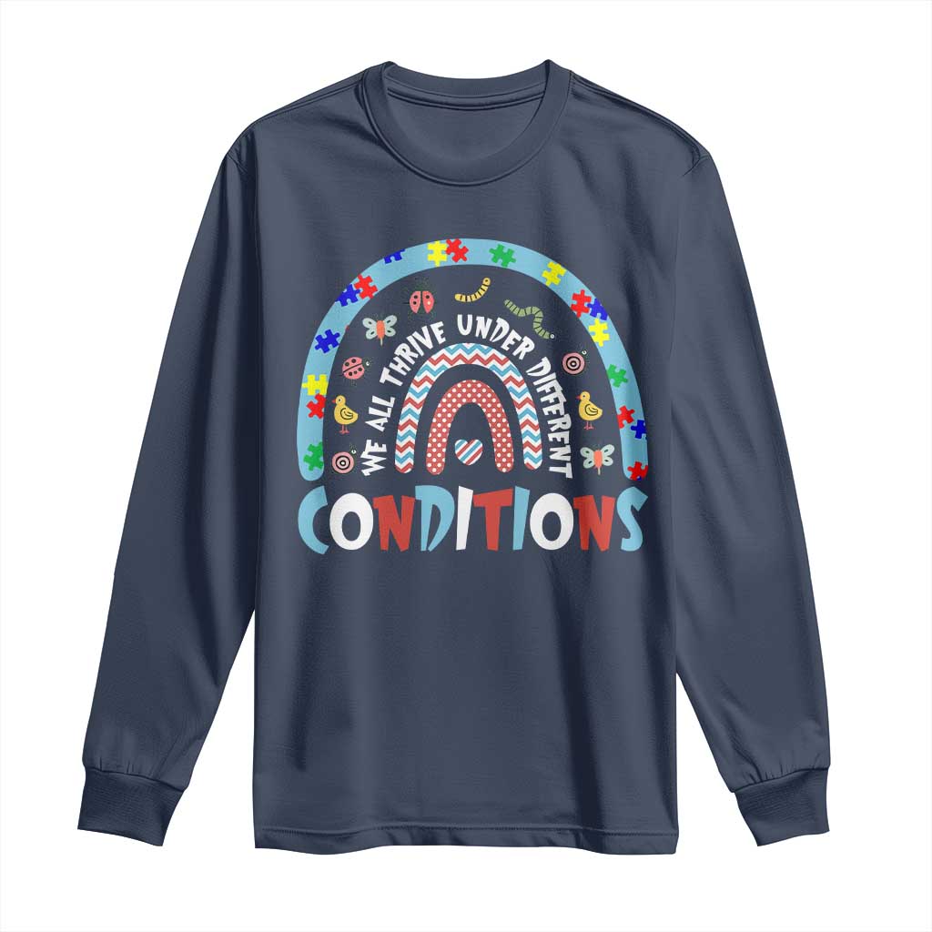 Autism Support Long Sleeve Shirt Sped Education Teacher Rainbow Reading