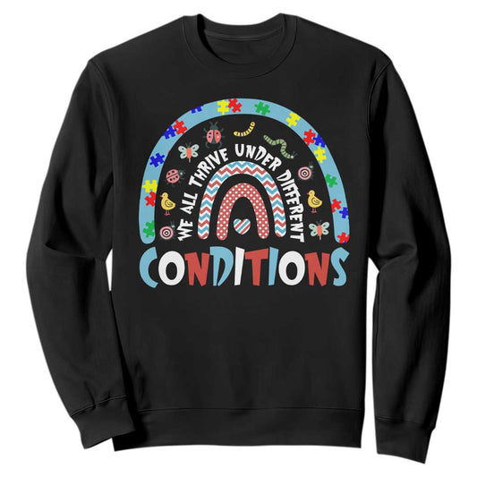 Autism Support Sweatshirt Sped Education Teacher Rainbow Reading