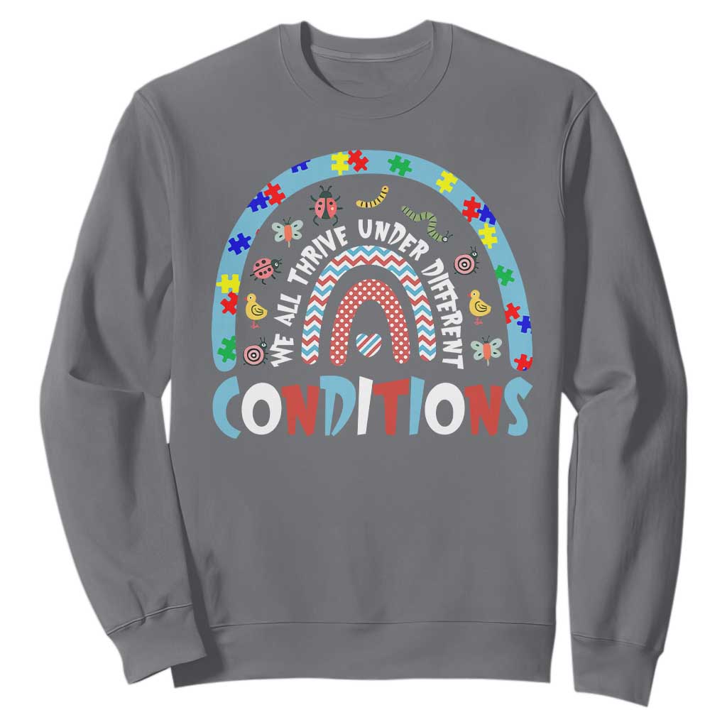 Autism Support Sweatshirt Sped Education Teacher Rainbow Reading