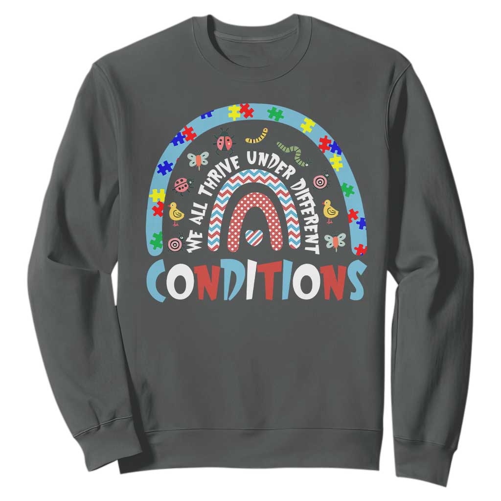 Autism Support Sweatshirt Sped Education Teacher Rainbow Reading