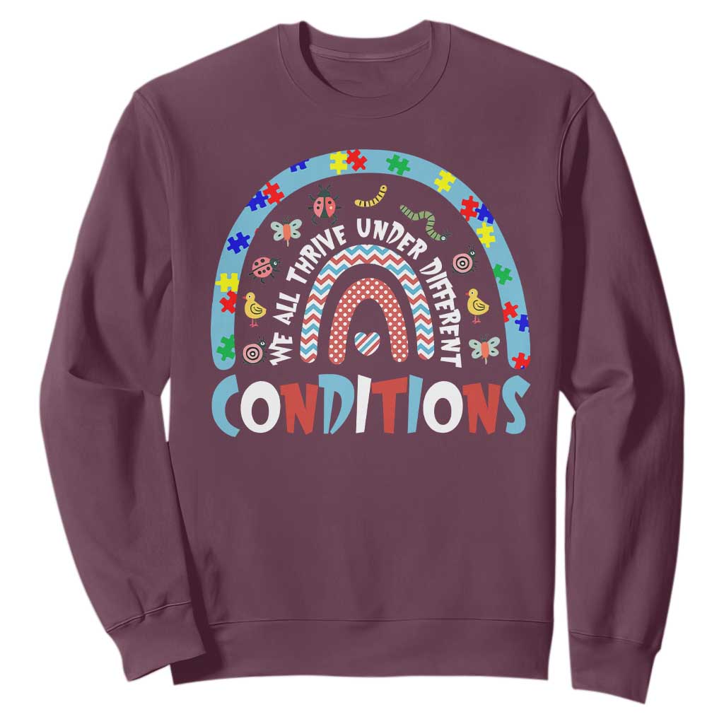 Autism Support Sweatshirt Sped Education Teacher Rainbow Reading