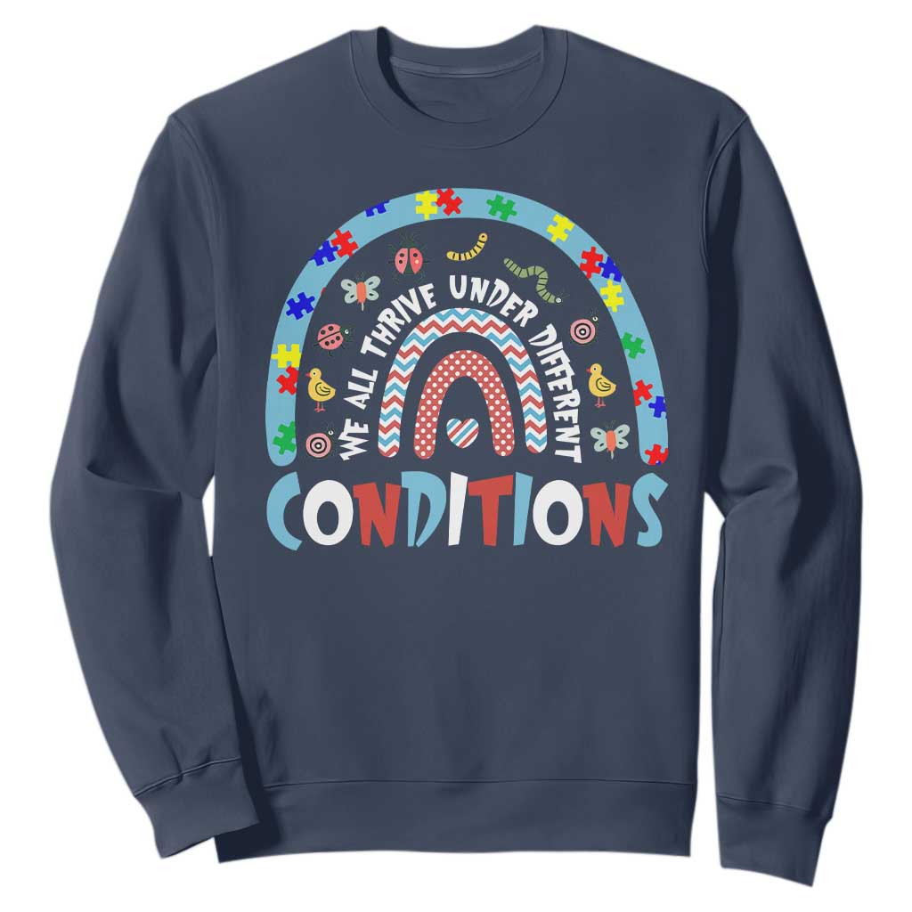 Autism Support Sweatshirt Sped Education Teacher Rainbow Reading