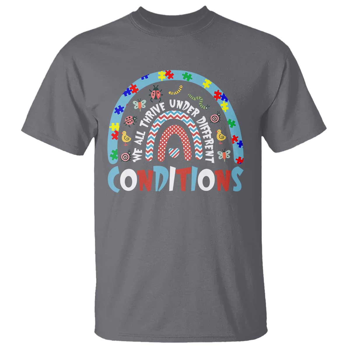 Autism Support T Shirt Sped Education Teacher Rainbow Reading