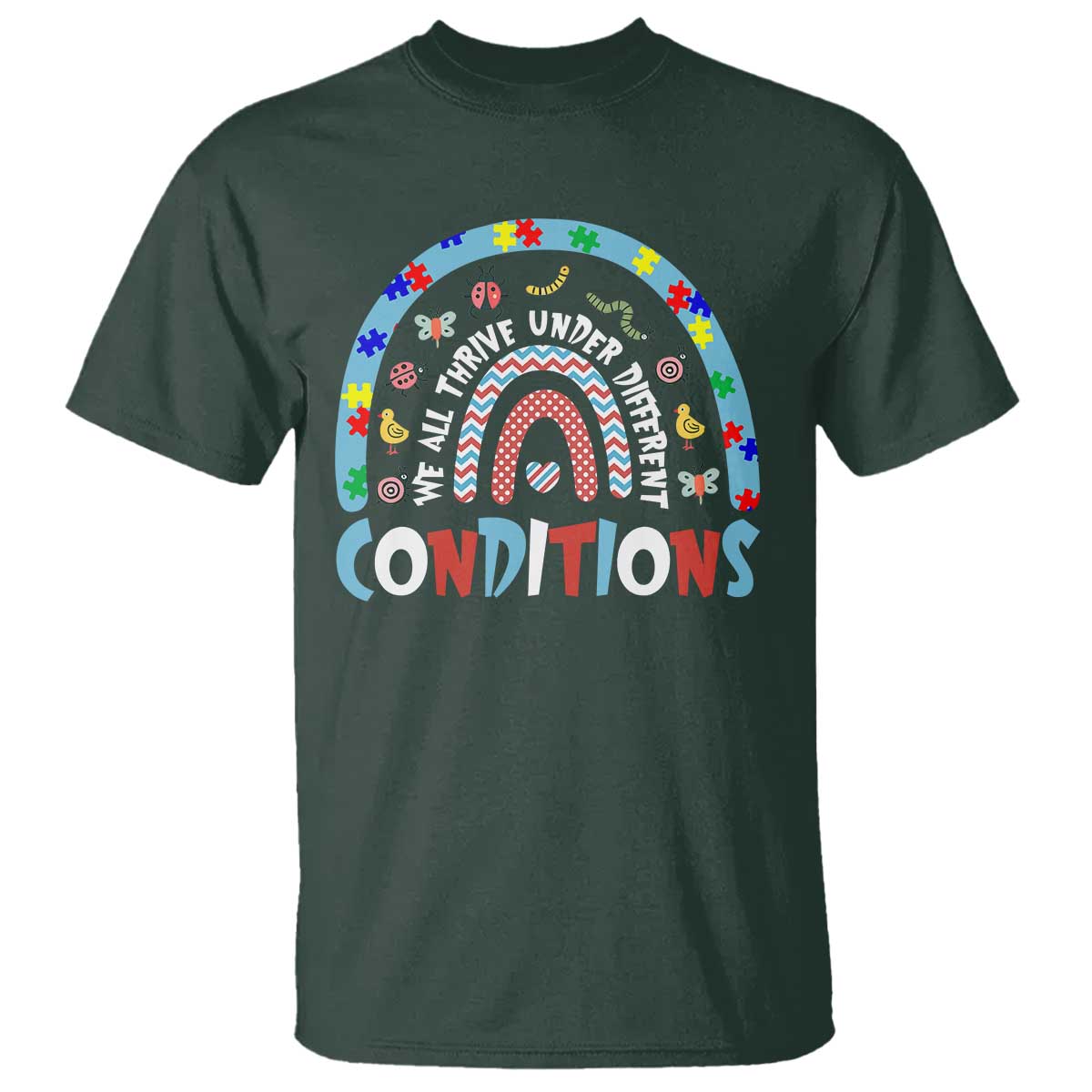 Autism Support T Shirt Sped Education Teacher Rainbow Reading