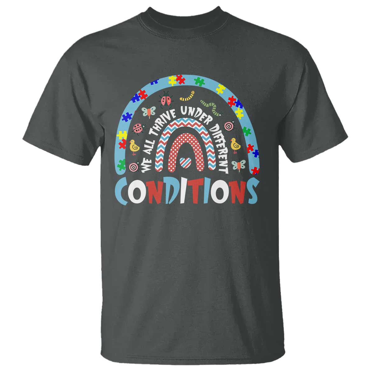 Autism Support T Shirt Sped Education Teacher Rainbow Reading