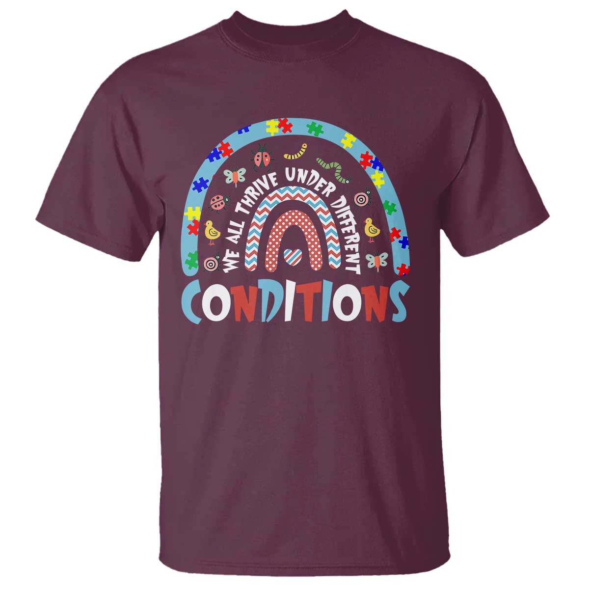 Autism Support T Shirt Sped Education Teacher Rainbow Reading
