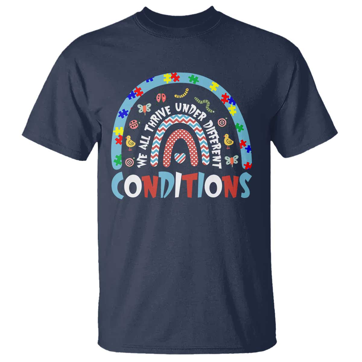 Autism Support T Shirt Sped Education Teacher Rainbow Reading