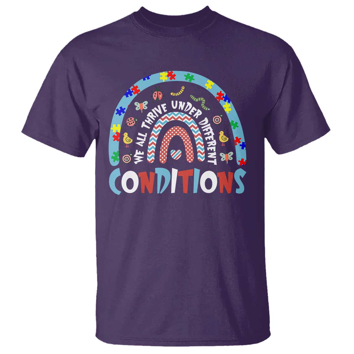 Autism Support T Shirt Sped Education Teacher Rainbow Reading
