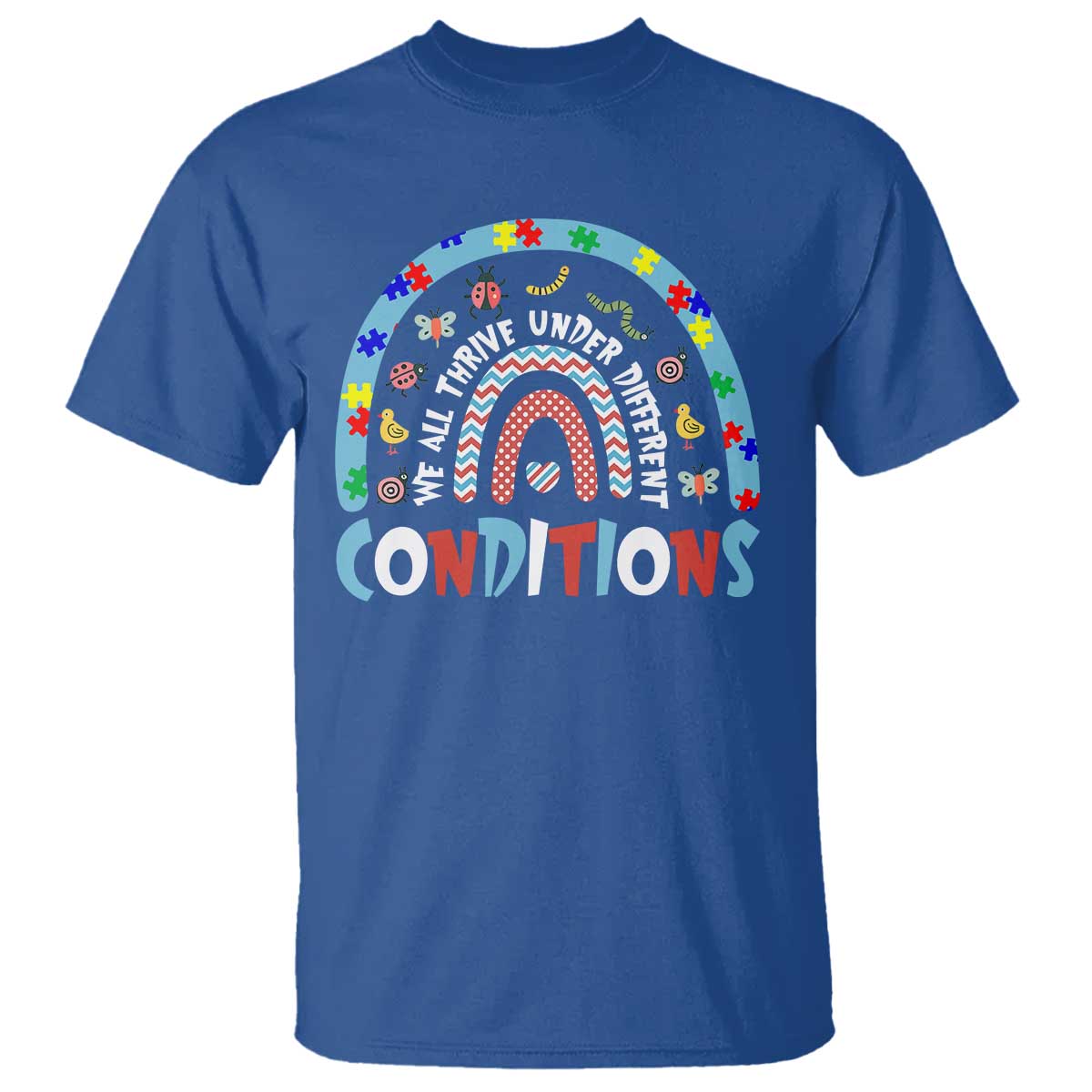 Autism Support T Shirt Sped Education Teacher Rainbow Reading