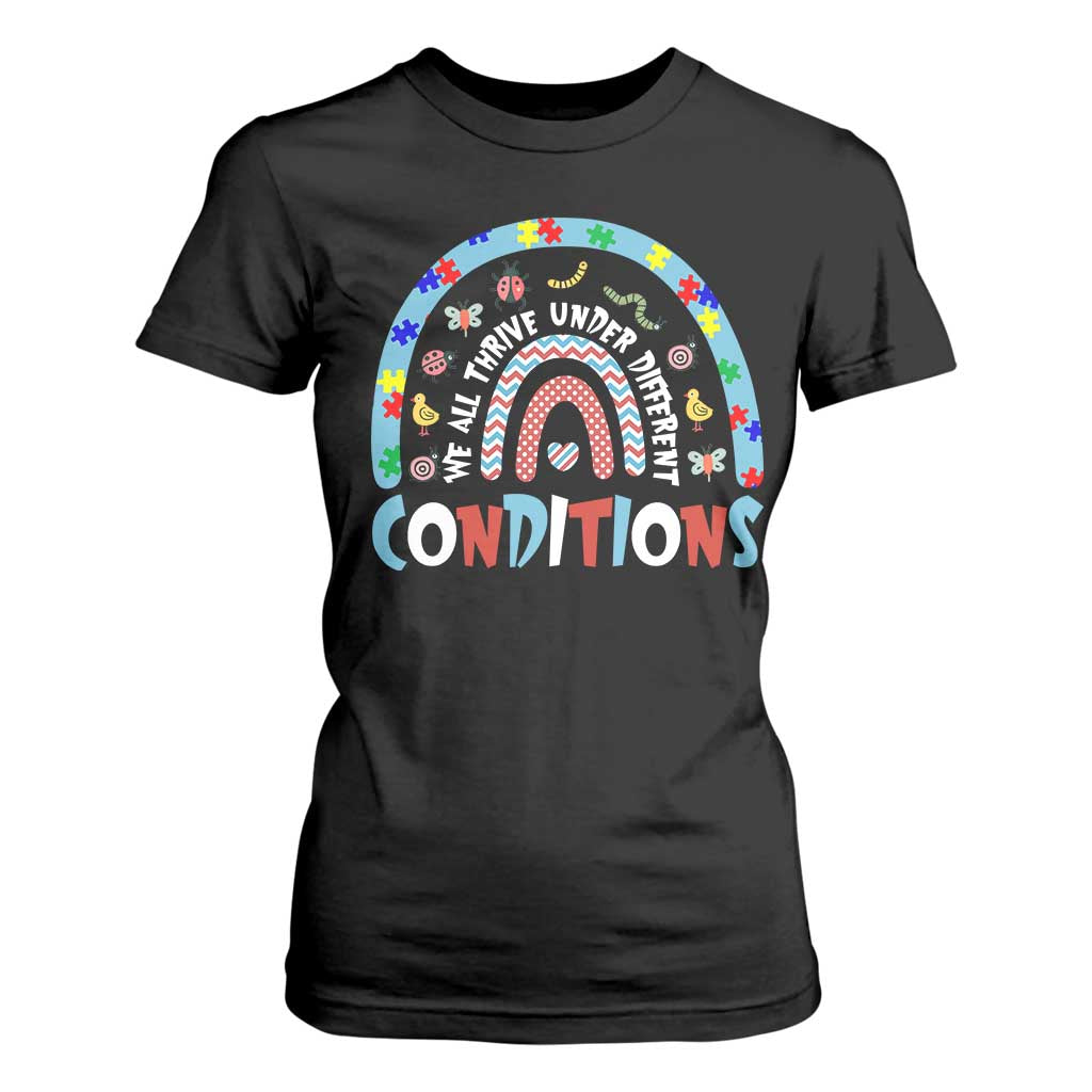 Autism Support T Shirt For Women Sped Education Teacher Rainbow Reading