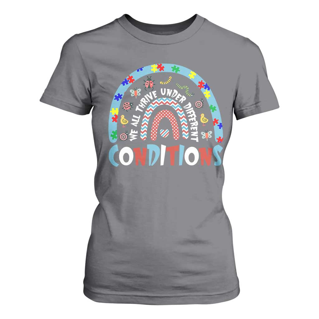 Autism Support T Shirt For Women Sped Education Teacher Rainbow Reading