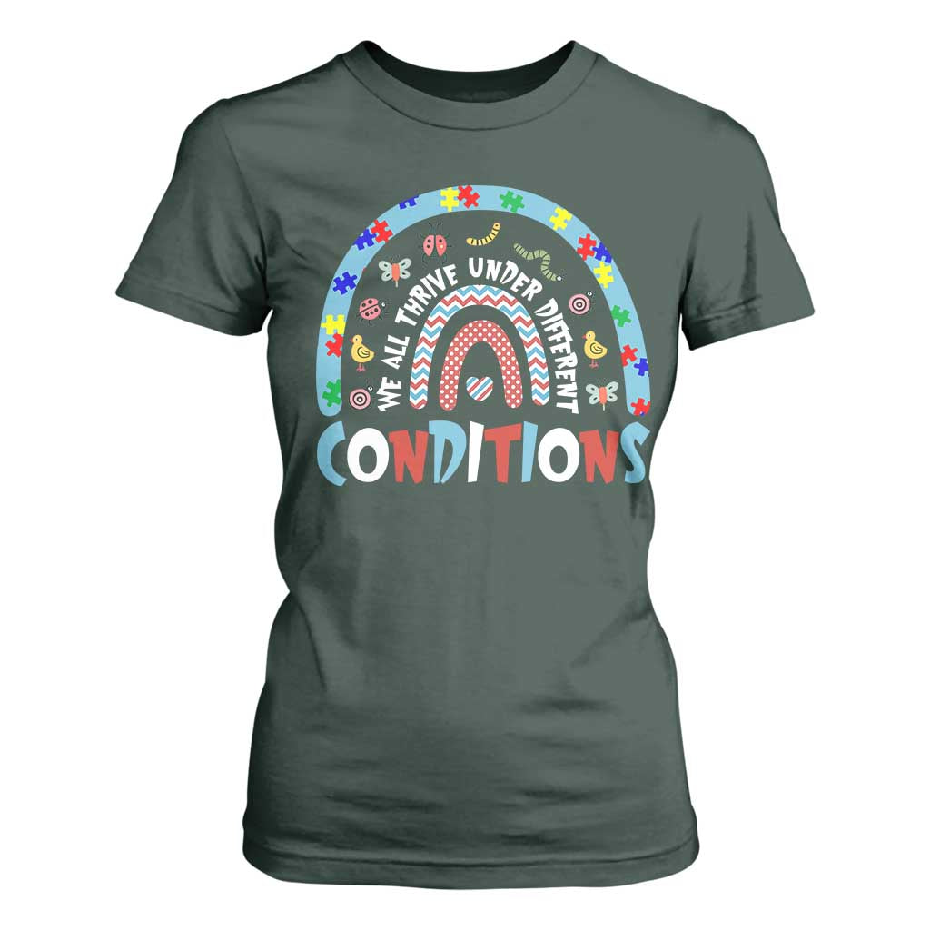 Autism Support T Shirt For Women Sped Education Teacher Rainbow Reading