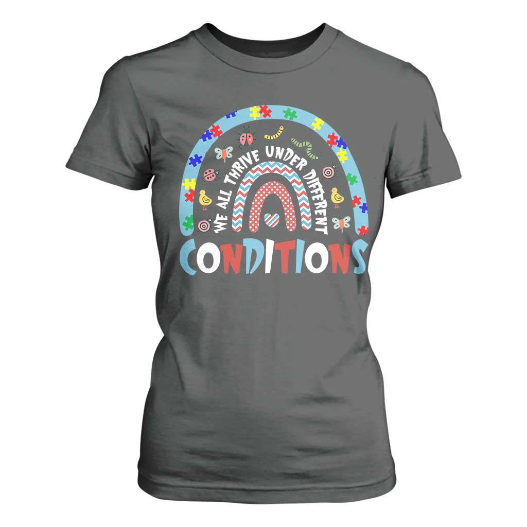 Autism Support T Shirt For Women Sped Education Teacher Rainbow Reading