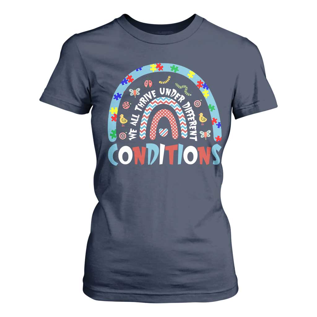 Autism Support T Shirt For Women Sped Education Teacher Rainbow Reading
