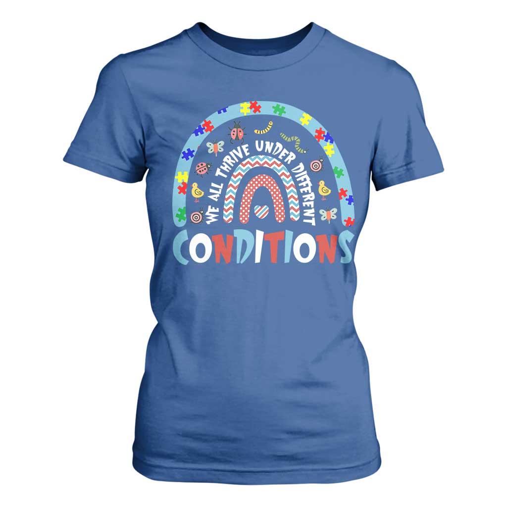 Autism Support T Shirt For Women Sped Education Teacher Rainbow Reading