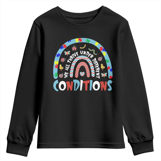 Autism Support Youth Sweatshirt Sped Education Teacher Rainbow Reading
