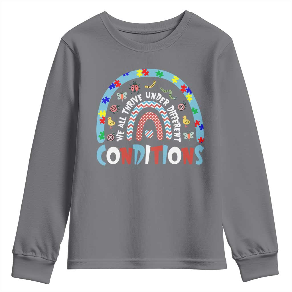 Autism Support Youth Sweatshirt Sped Education Teacher Rainbow Reading