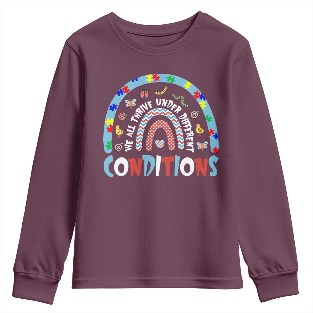 Autism Support Youth Sweatshirt Sped Education Teacher Rainbow Reading