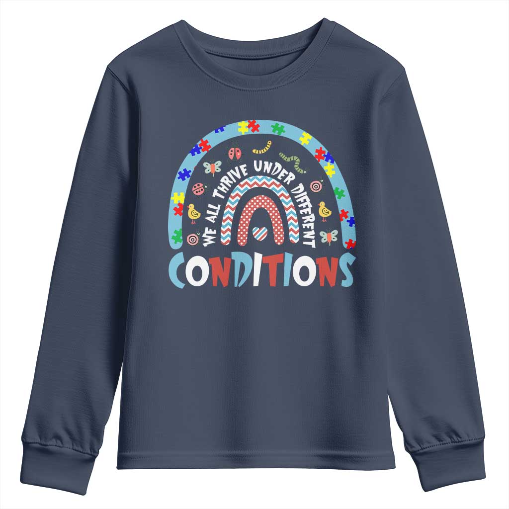 Autism Support Youth Sweatshirt Sped Education Teacher Rainbow Reading
