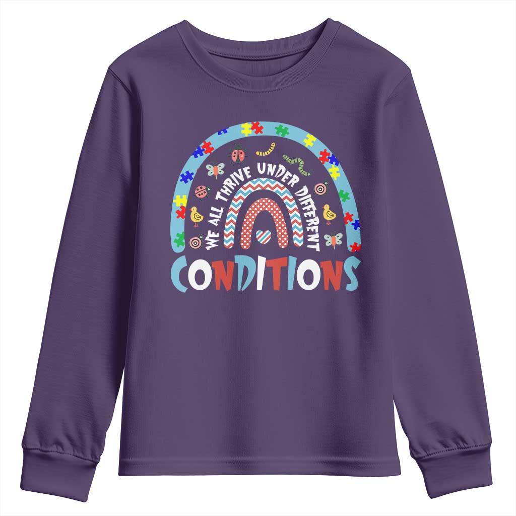 Autism Support Youth Sweatshirt Sped Education Teacher Rainbow Reading