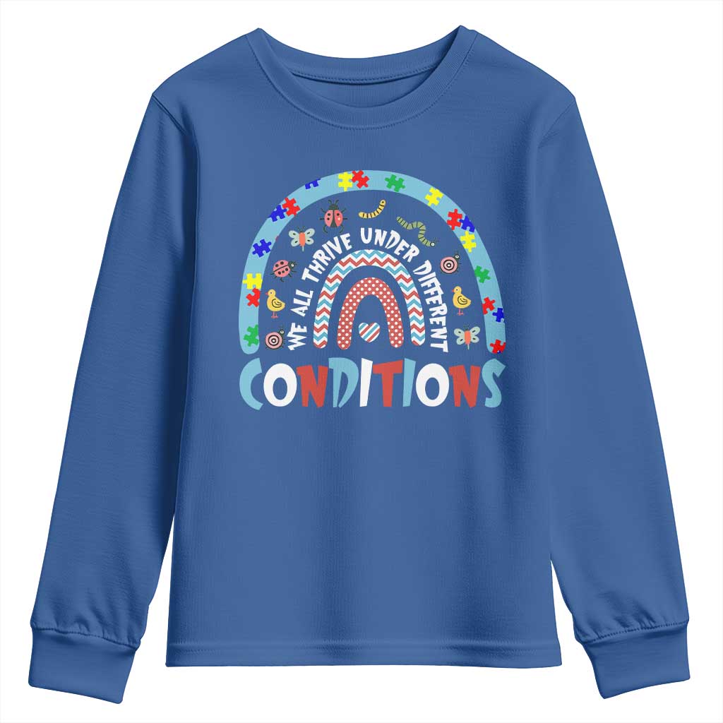 Autism Support Youth Sweatshirt Sped Education Teacher Rainbow Reading