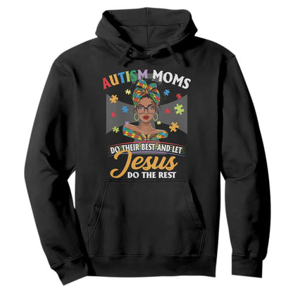 Afro Autism Mom Hoodie African American Autistic Black Mama Religious Cross