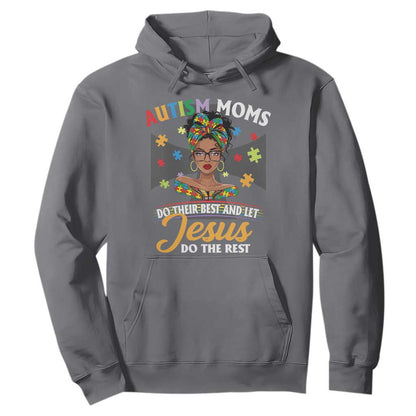 Afro Autism Mom Hoodie African American Autistic Black Mama Religious Cross