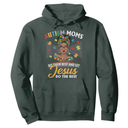 Afro Autism Mom Hoodie African American Autistic Black Mama Religious Cross