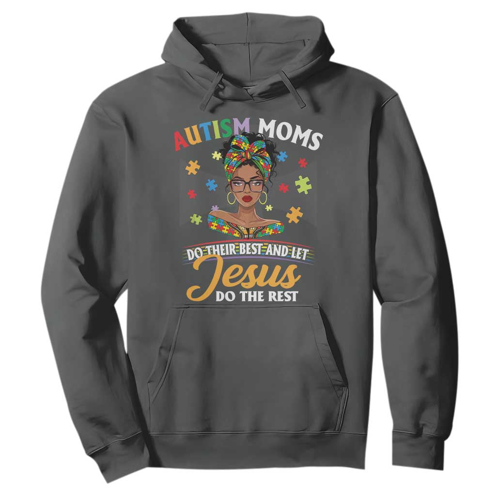 Afro Autism Mom Hoodie African American Autistic Black Mama Religious Cross
