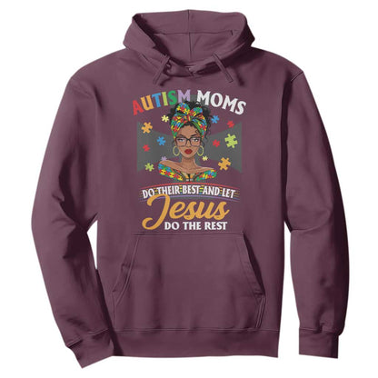 Afro Autism Mom Hoodie African American Autistic Black Mama Religious Cross
