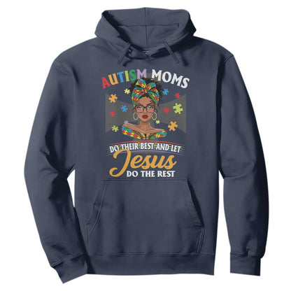 Afro Autism Mom Hoodie African American Autistic Black Mama Religious Cross