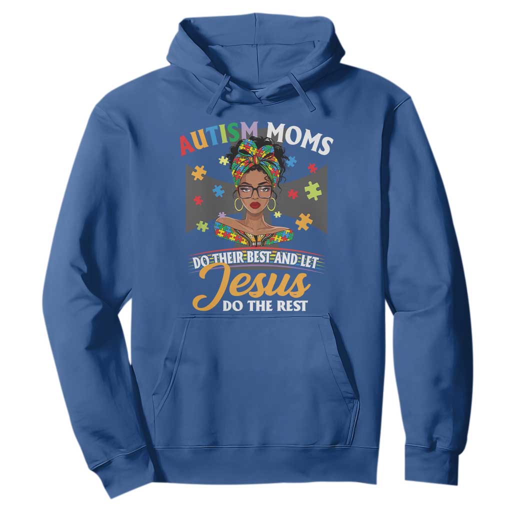 Afro Autism Mom Hoodie African American Autistic Black Mama Religious Cross