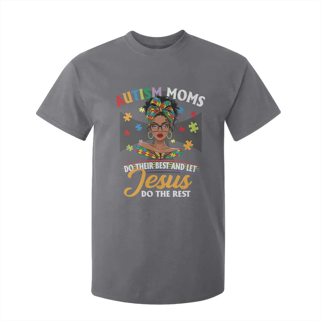 Afro Autism Mom T Shirt For Kid African American Autistic Black Mama Religious Cross