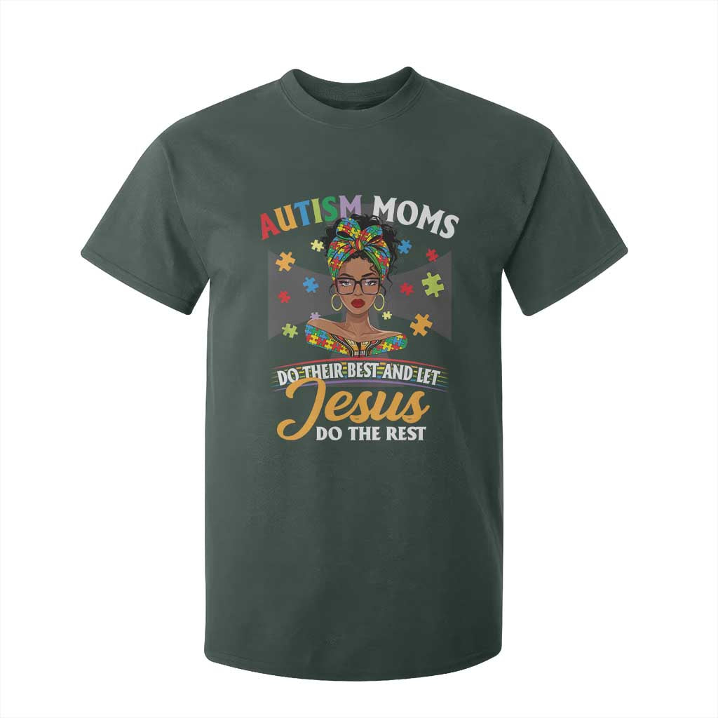 Afro Autism Mom T Shirt For Kid African American Autistic Black Mama Religious Cross