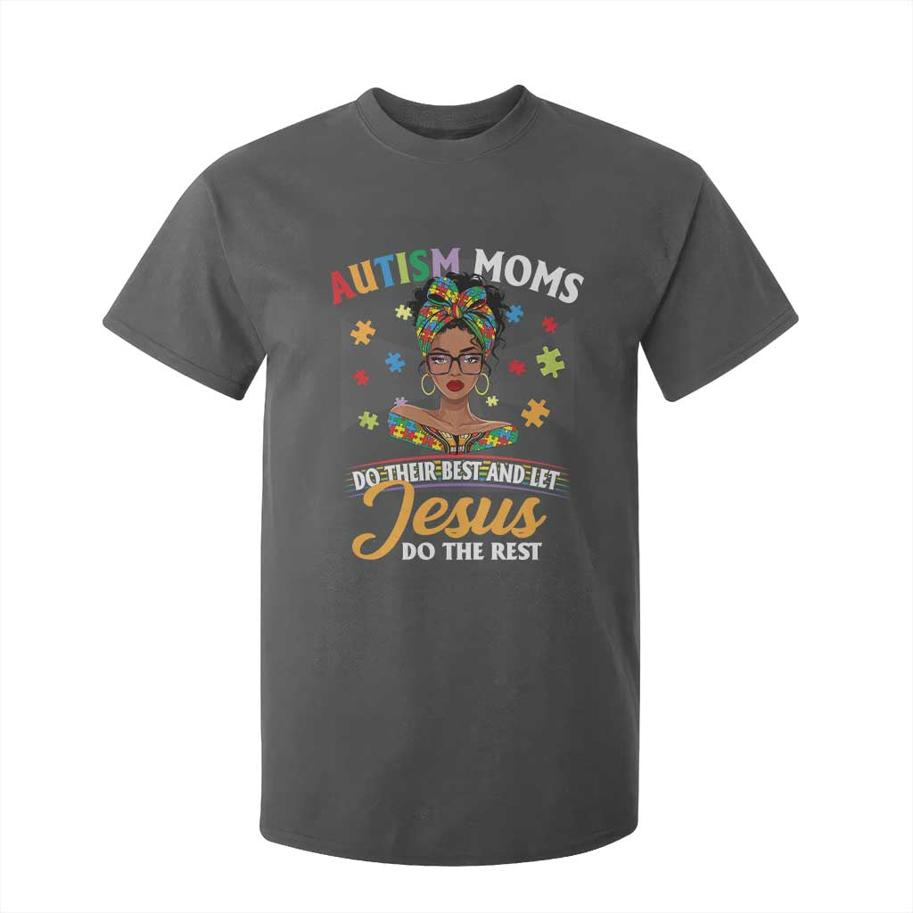 Afro Autism Mom T Shirt For Kid African American Autistic Black Mama Religious Cross