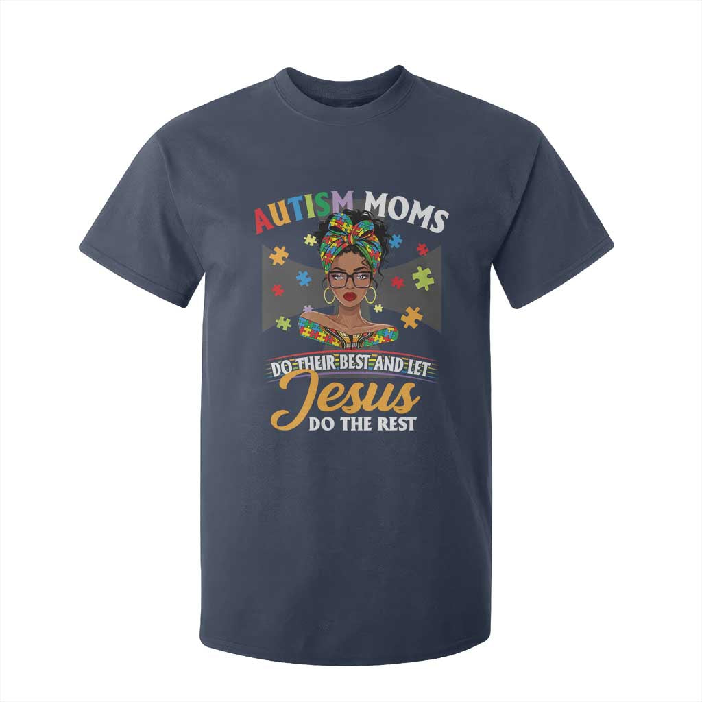 Afro Autism Mom T Shirt For Kid African American Autistic Black Mama Religious Cross