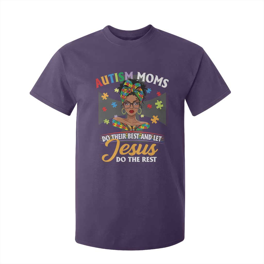 Afro Autism Mom T Shirt For Kid African American Autistic Black Mama Religious Cross