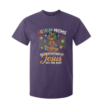 Afro Autism Mom T Shirt For Kid African American Autistic Black Mama Religious Cross