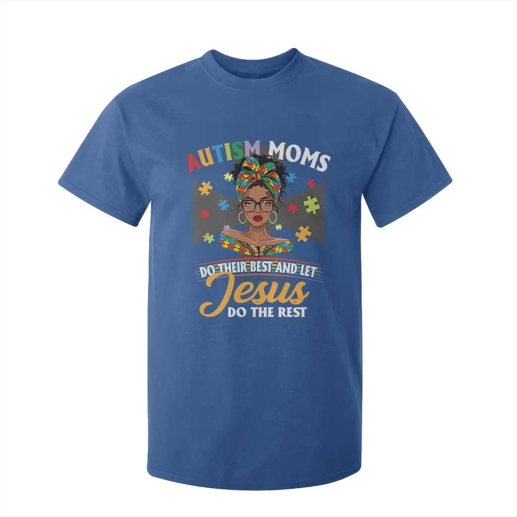 Afro Autism Mom T Shirt For Kid African American Autistic Black Mama Religious Cross