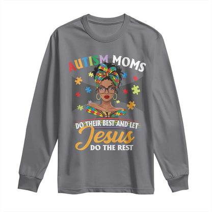 Afro Autism Mom Long Sleeve Shirt African American Autistic Black Mama Religious Cross