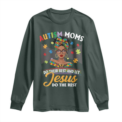 Afro Autism Mom Long Sleeve Shirt African American Autistic Black Mama Religious Cross