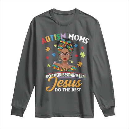 Afro Autism Mom Long Sleeve Shirt African American Autistic Black Mama Religious Cross