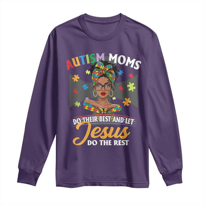 Afro Autism Mom Long Sleeve Shirt African American Autistic Black Mama Religious Cross