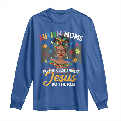 Afro Autism Mom Long Sleeve Shirt African American Autistic Black Mama Religious Cross