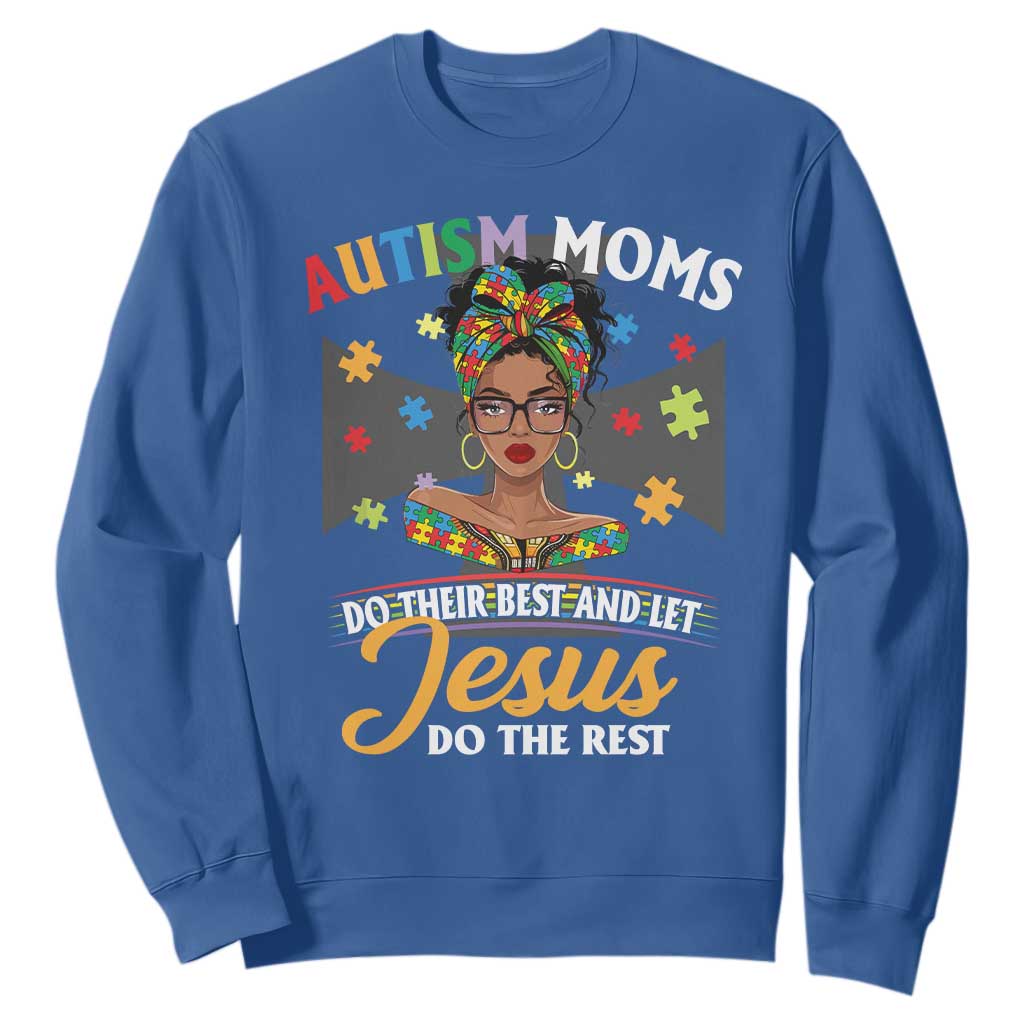 Afro Autism Mom Sweatshirt African American Autistic Black Mama Religious Cross