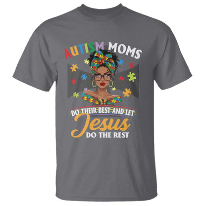 Afro Autism Mom T Shirt African American Autistic Black Mama Religious Cross
